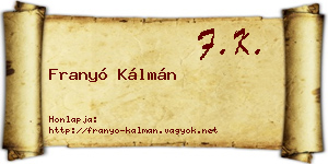 Franyó Kálmán névjegykártya