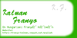 kalman franyo business card